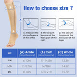 bropite Zipper Compression Socks Women & Men - 2Pairs Calf Knee High 15-20mmHg Open Toe Compression Stocking suit for Walking