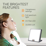 Circadian Optics Light Therapy Lamp - UV-Free LED Desk Lamp with 10,000 Lux for Seasonal Sunlight Changes. Full Spectrum Sun Lights for Work from Home. Lumine (Grey)