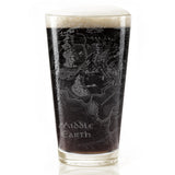 MAP OF MIDDLE EARTH Engraved 16oz Pint Glass | Inspired by Tolkien, Hobbits, & Middle Earth | Great Christmas Gift Idea | Unique Elvish Hobbit Wizard Fantasy Decor!