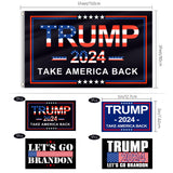 Trump 2024 Flag, 3x5 Feet Trump Flag 2024 Take American Back with 4 Pcs Trump 2024 Sticker, 3 Ply Double Sided Trump 2024 Flag with Brass Buttonhole Trump Flag for Outdoor Room (Black)