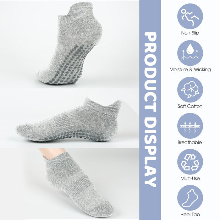 Pilates Grip Socks for Women Men Size 9-11 Yoga Socks Accessories Non Slip Grippy Socks Soccer Womens Hospital Barre Black Barefoot Socks Grippers Postpartum Essentials Non Skid Socks For Elderly Gift