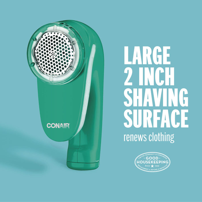 Conair Fabric Shaver and Lint Remover, Battery Operated Portable Fabric Shaver, Green, CLS1GX