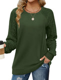 Saloogoe Womens Sweaters Dressy Casual Fashion Tops Long Sleeve Shirts Christmas Green M