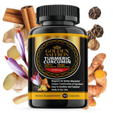 GOLDEN SAFFRON Turmeric Curcumin Supplement with Bioperine, Saffron, Cinnamon, and Ginger - High Potency, Non-GMO, Gluten-Free Supplement for a Better Effectiveness. Made in USA