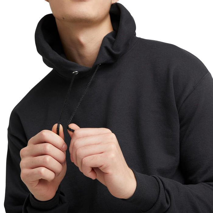 Hanes Men's Pullover EcoSmart Hooded Sweatshirt, Black, Large