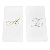 AH AMERICAN HOMESTEAD Disposable Hand Towels for Bathroom - Guest Bathroom Essentials -Bathroom Paper Towels for Guests - Monogrammed Disposable Napkins - Wedding Napkins in Paper Towel Tray (Gold, R)