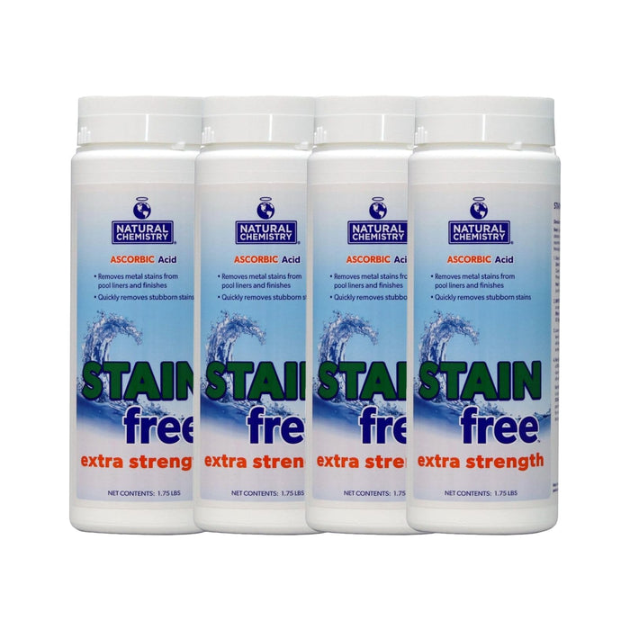 Natural Chemistry Extra Strength Stain Free, 1.75 lb, Pack of 4, Removes Metal Stains from Pool Liners & Finishes, Compatible with All Sanitizing Systems