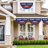 2 Pcs Trump Vance 2024 Half Fan Flags Trump Take America Back Half Fan Bunting Flags Voted for Trump Semi-Circular Flags With Brass Grommets Decoration for Outdoor Fence Decorations