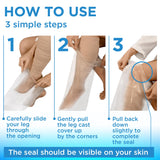 100% Waterproof Cast Covers for Shower Leg - 【Tight Seal】 - 2pk Reusable Full Leg Cast Cover for Showering - Cast Protector for Shower Leg Adult Thigh, Knee, Ankle, Foot - Strong and Durable