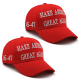 Nigua MAGA Hat, 2PCS 45-47 Trump 2024 Hat Make America Great Again Slogan Baseball Cap