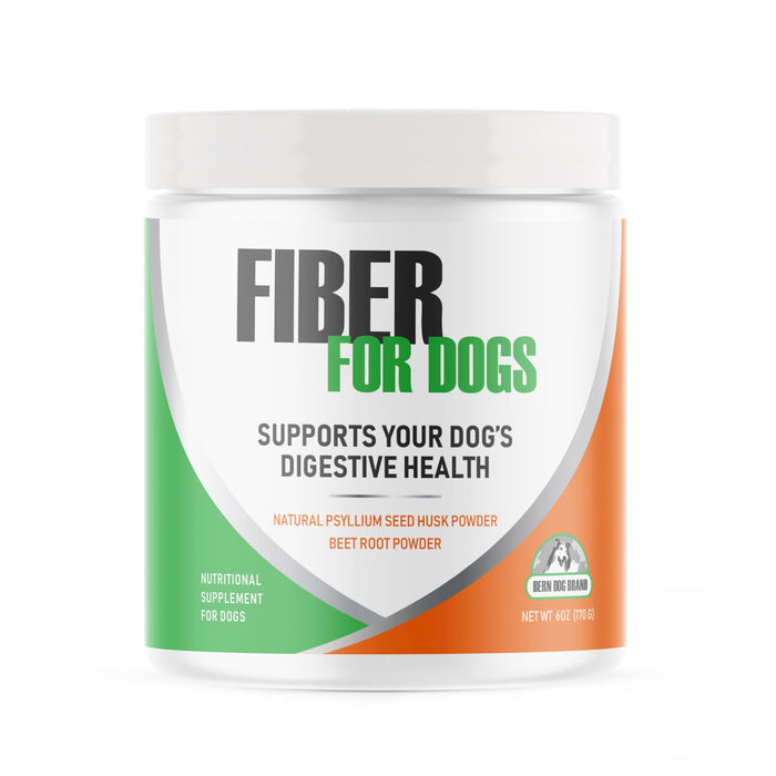Fiber for Dogs Psyllium Seed Husk Powder & Dehydrated Beet Root Powder Aids a Number of Intestinal Disorders in Dogs Including Diarrhea, Constipation & Anal Gland Issues. Available in 6 and 12 oz.