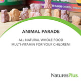 Natures Plus Animal Parade Source of Life Gold Children's Chewable Multivitamin - Assorted Cherry, Orange & Grape Flavors - 60 Chewable Tablets - Vegetarian, Gluten-Free - 30 Servings