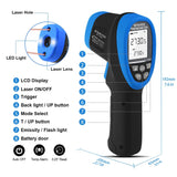 BTMETER BT-1500 Non-Contact Pyrometer 30:1 Industrial Laser Thermometer Gun, -58℉ to 2732℉ (-50℃ ~ 1500℃) High Temp Infrared Thermometer (NOT for Human)