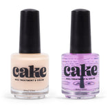 CAKE Power Boost Nail Strengthener & Nail Polish Duo: Color "French Connection - Keratin, Vitamin E, & Biotin Enriched, Nail Growth & Nail Hardener, (1 FL oz) CAKE Nail Treatment & Color