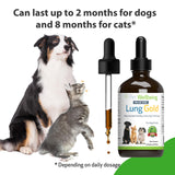 Pet Wellbeing Lung Gold for Dogs & Cats - Vet-Formulated - Lung & Respiratory Immune Support, Open Airways, Easy Breathing - Natural Herbal Supplement 4 oz (18 ml)