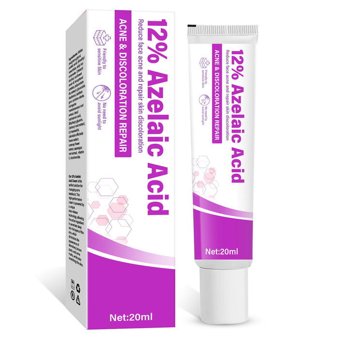 Azelaic Acid, 12% Azelaic Acid Serum Cream, Rosacea Treatment for Face, Hyaluronic Acid & Niacinamide to Relieve facial redness and minimize melasma, 0.7 Oz