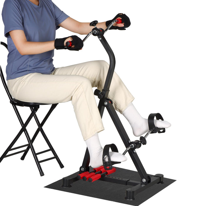 REAQER Pedal Exerciser Bike Hand Arm Leg and Knee Stroke Recovery Equipment for Seniors, Elderly physical therapy sit exercise