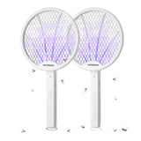 4000V Electric Fly Swatter, 2-in-1 Foldable Bug Zapper Racket with USB Rechargeable Battery, UV Light, Mosquito Killer Zapper for Home Office Camping, 2PC
