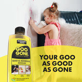 Goo Gone Adhesive Remover - 2 Pack - 8 Ounce - Surface Safe Adhesive Remover Safely Removes Stickers Labels Decals Residue Tape Chewing Gum Grease Tar Crayon Glue