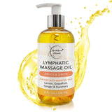 Lymphatic Massage Oil for Massage Therapy | 100% Natural Lymphatic Drainage Oil | Premium Quality with Arnica, Lemon & Ginger Oil | for Post Surgery Recovery & Detox | 8oz by Brookethorne Naturals