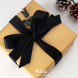 Ribbli Black Velvet Ribbon Double Faced 1 Inch 10-Yard Spool Black Ribbon Use for Christmas Tree Ornaments Gift Wrapping Wreath Decoration Wedding Boutonnieres