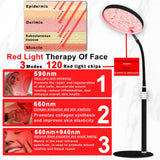 Akarishin Red Light Therapy Lamp for Face- Facial and Body Treatment with Adjustable Height Stand, 120 LEDs, 660nm, 850nm, 940nm - Alleviate Muscle Soreness, Skin Vitalit