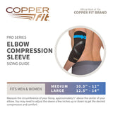 Copper Fit CFPROEL Pro Series Performance Compression Elbow Sleeve, Black with Copper Trim, Medium