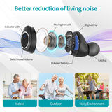 Hearing Aids for Seniors, Hearing Aid Rechargeable with Noise Cancellation Adults, senior Invisible Hearing Amplifier With Portable Charging Case Premium Comfort Design and Nearly Invisible(BLACK)