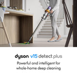 Dyson V15 Detect Plus Cordless Vacuum, Yellow/Nickel