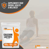 BulkSupplements.com Calcium Lactate Powder - Calcium Supplement, Calcium Lactate Food Grade - Calcium Lactate Supplement, 1500mg per Serving (200mg Calcium), 500g (1.1 lbs)