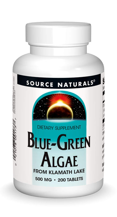 Source Naturals Blue Green Algae from Klamath Lake - Algae Superfood Supplement, 500 mg - 200 Tablets