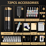 STIGMA Wireless Tattoo Gun Tattoo Kit Complete with Pro Tattoo Pen, 2 Tattoo Batteries, 20 Tattoo Cartridge Needles,Tattoo Ink Color Set, Full Tattoo Accessories STP35TI4002-9