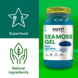 Max Fit Sea Moss Gel Organic Raw (12 Flavors) 24oz Wildсrafted Gold Sea Moss Gel from Saint Lucia | 92 Vitamins and Minerals | Pure Raw+Non-GMO | Vegan Superfood