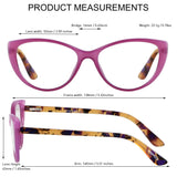 ANDWOOD Blue Light Blocking Glasses Women Bluelight Blocker Computer Cateye Clear Reading Cat Eye Eyeglasses Frame Purple