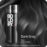BOLDIFY Hair Fibers (28g) Fill In Fine and Thinning Hair for an Instantly Thicker & Fuller Look - Best Value & Superior Formula -14 Shades for Women & Men - DARK GREY