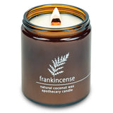 Hemlock Park Crackling Wood Wick Candle Handcrafted with Natural Coconut Wax and Essential Oils (Frankincense, Standard 8 oz)