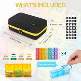 BJABTAN Monthly pill organizer 3X a day, Monthly Pill Organizer 3 Times a Day with Hard Shell Travel Case, Extra Large Pill Box Organizer with 32 Daily Compartments for Vitamin, Fish Oil and Supplements