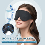 3D Sleep Mask for Side Sleeper, 100% Light Blocking Sleeping Eye Mask for Women Men, Contoured Cup Night Blindfold, Luxury Eye Cover Eye Shade with Adjustable Strap for Travel, Nap, Meditation, Black