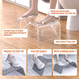 AmazerBath 7 Inches Acrylic Toilet Stool, Clear Bathroom Poop Stool for Adults, Modern Design Non-Slip Pooping Stool, Strong Load-Bearing, Blends Seamlessly Into Any Bathroom