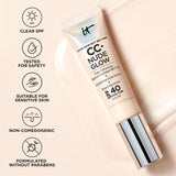 IT Cosmetics CC+ Nude Glow Lightweight Foundation + Glow Serum with SPF 40 - With Niacinamide, Hyaluronic Acid & Green Tea Extract - Fair - 1.08 fl oz