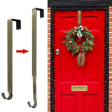 ZMCINER Wreath Hanger for Front Door, Adjustable Wreath Hanger from 15 to 25 Inches Wreath Hanger, 20 lbs Larger Door Upgrade Wreath Hanger Christmas Fall Wreaths Decorations Hook (Nickel)