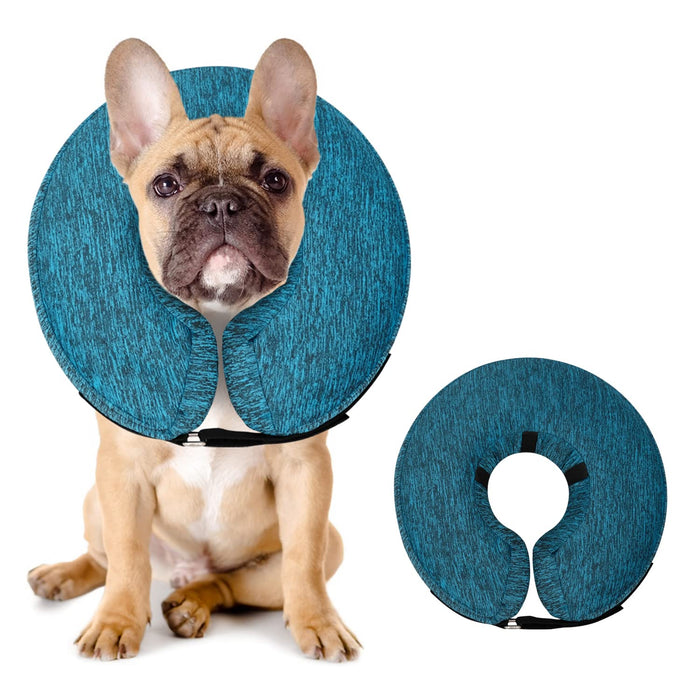 MIDOG Dog Cone Collar, Inflatable Dog Neck Donut Collar Alternative After Surgery, Soft Protective Recovery Cone for Small Medium Large Dogs and Cats Puppies - Alternative E Collar (Blue, M)