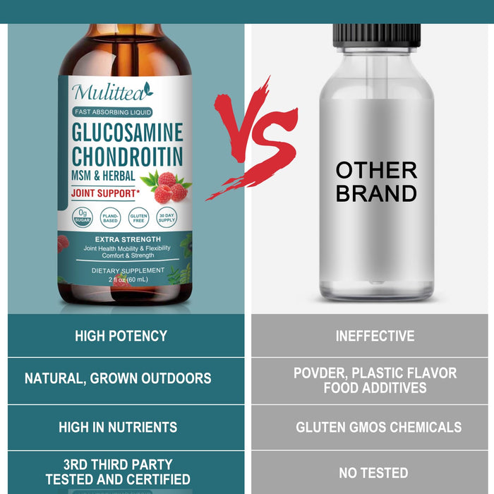 (2 Pack) Glucosamine Chondroitin MSM Liquid Drops - Extra Strength Joint Support Supplement with Elderberry, Boswelia, Bromelain, Hyaluronic Acid - Antioxidant Immune Support for Adults, Men & Women