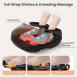 COMFIER Foot Massager Machine with Heat, Shiatsu Feet Massager for Plantar Fasciitis Neuropathy, Remote Control, Customizable Settings, Pause Function, UP to Men Size 13