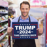 Trump 2024 Yard Sign with H-Stakes - Double Sided 18x12 Inch Trump Take America Back Signs, Placard Voted for Trump Lawn Signs Triggering Signs Rally Decoration Outdoor Lawn Yard Signs