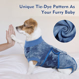 FUAMEY Recovery Suit for Dogs After Surgery,Soft Breathable Dog Bodysuit E-Collar & Cone Alternative Surgical Suit,Male Female Dog Neuter Spay Suits Anti Licking Wounds Onesie Blue Tie Dye XS