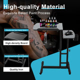 CNCEST Tattoo Table Station Tattoo Workstation - Dual Countertops | Universal Wheels | Height Adjustable - Portable Mobile Tattoo Station with Arm Rest Stand for Studio Tattoo Artist