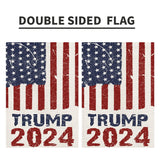 2024 Donald Trump Garden Flags for Outside 12x18 Double Sided Burlap, Retro style American President Election Yard Lawn Outdoor Decoration Banner Small Sign Trump 2024 Flag DF551