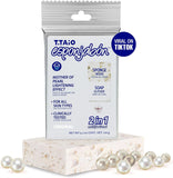 T. Taio Mother of Pearl Esponjabon Soap Sponge - Gentle Shower Scrubber - Cleaning Bath Wash Scrub - Dirt & Oil Removal - Massage & Lather Foot, Elbow, & Face Bathroom Accessories Fresh Nacre Scent